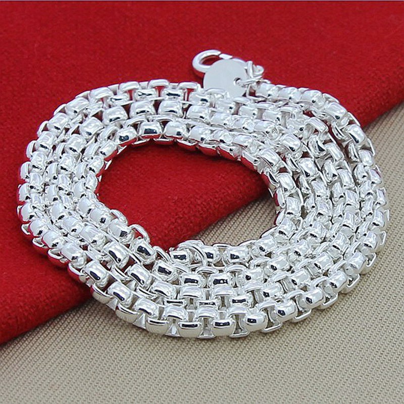 Silver Plated Round Box Necklace with Clip Clasp - Elegant Jewelry Accessory - Image 7