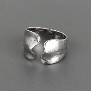 Stylish Irregular Brushed Wide Face Ring for Women - Unique Fashion Accessory