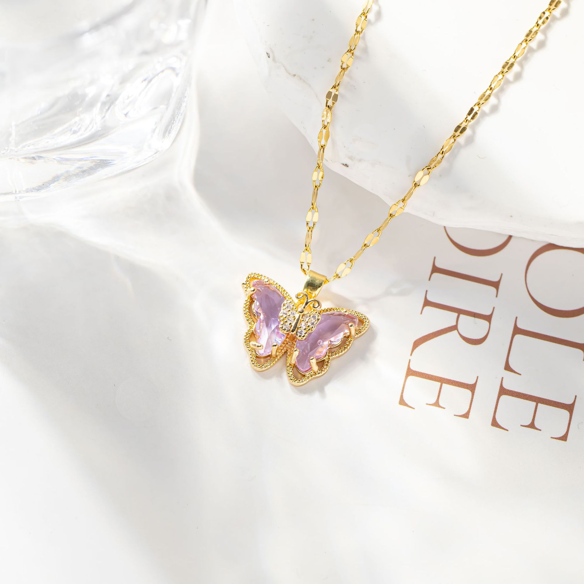 Fashionable Butterfly Necklace for Women - Simple Micro Inlaid Zircon Clavicle Chain - Image 8