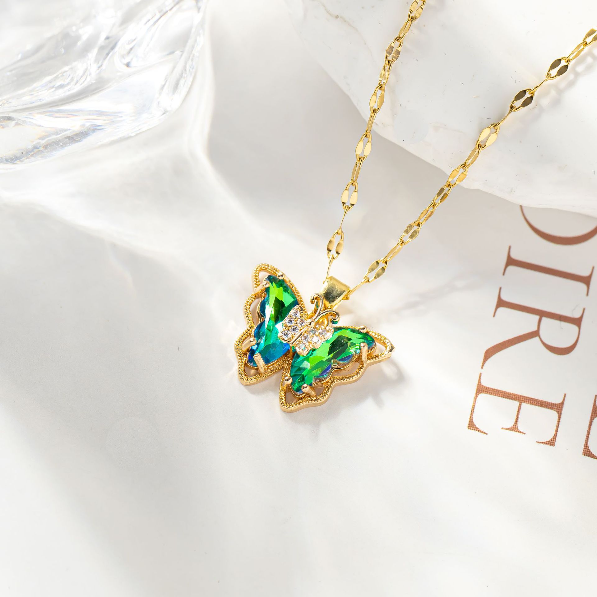 Fashionable Butterfly Necklace for Women - Simple Micro Inlaid Zircon Clavicle Chain - Image 9