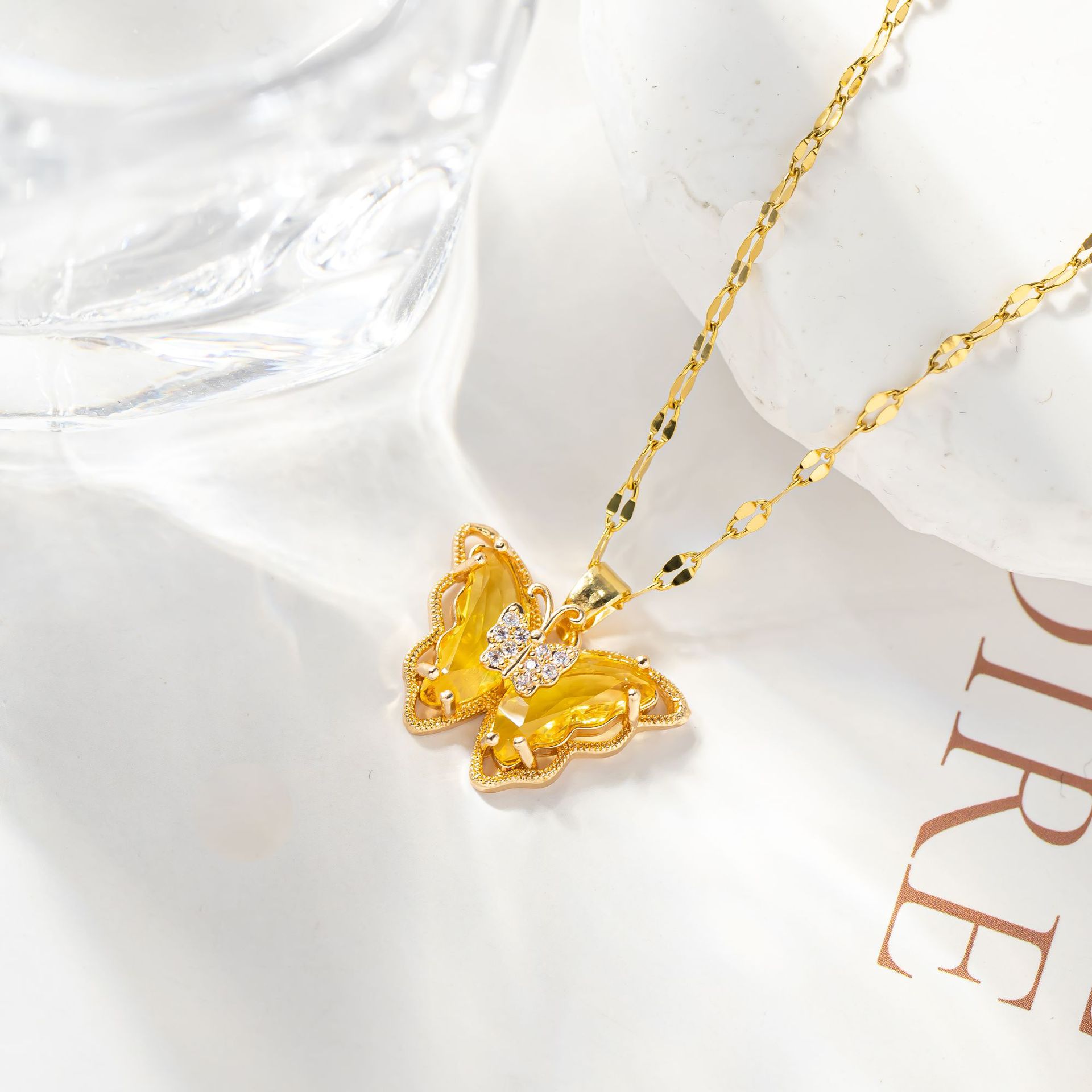 Fashionable Butterfly Necklace for Women - Simple Micro Inlaid Zircon Clavicle Chain - Image 10
