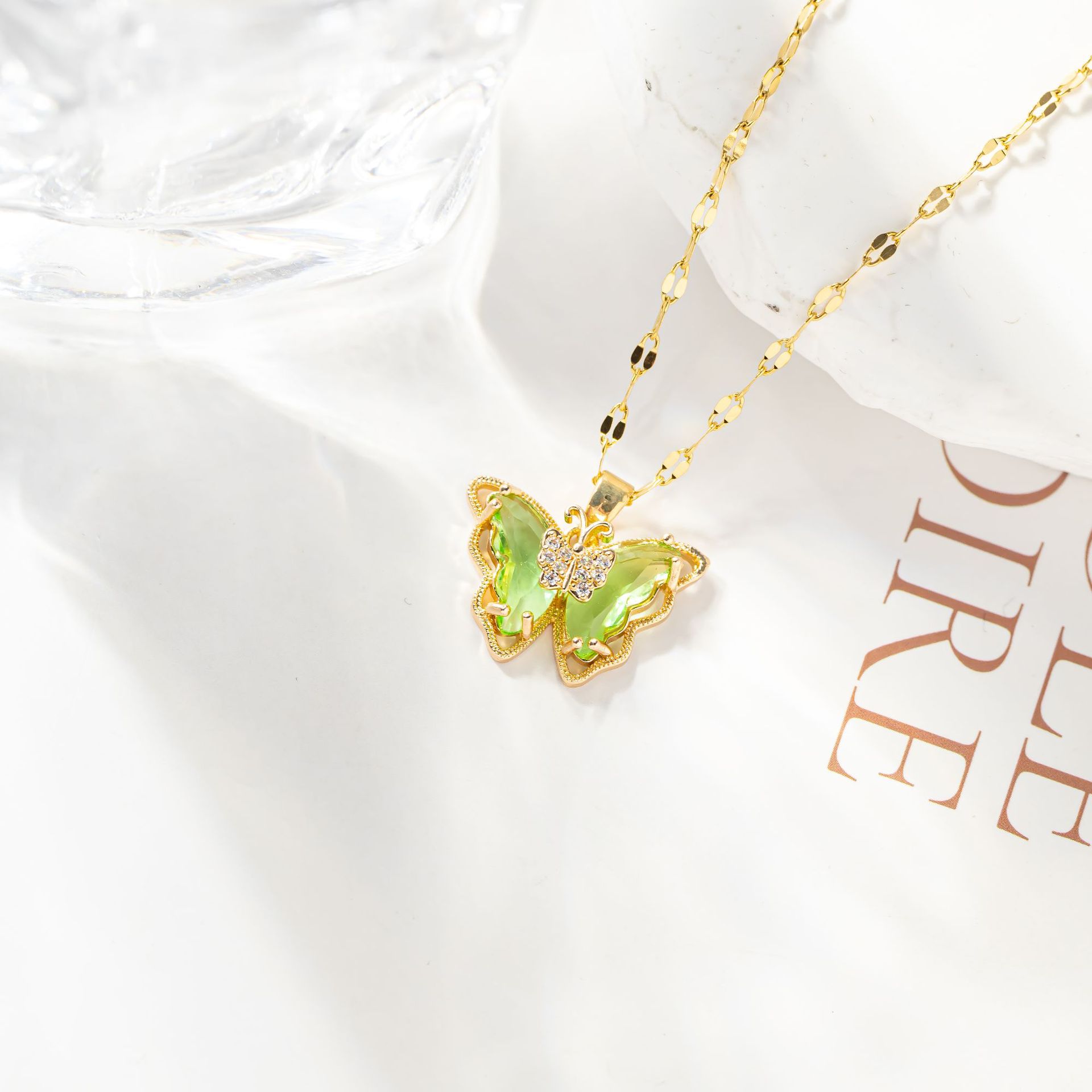 Fashionable Butterfly Necklace for Women - Simple Micro Inlaid Zircon Clavicle Chain - Image 12
