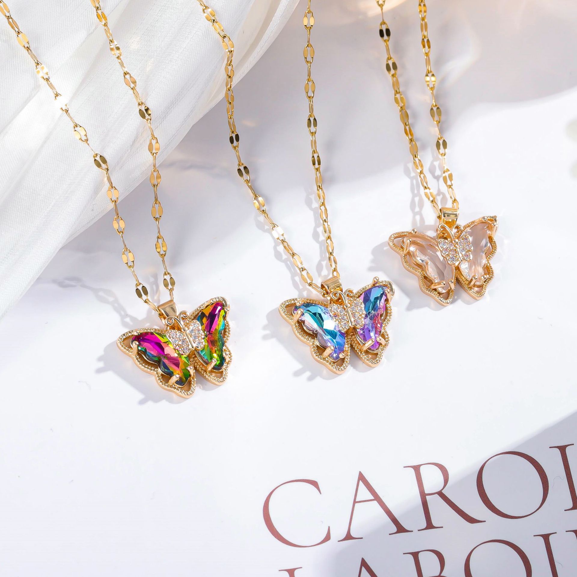 Fashionable Butterfly Necklace for Women - Simple Micro Inlaid Zircon Clavicle Chain - Image 15