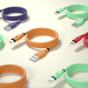 Compatible with Apple, Type-C Liquid Soft Rubber Charging Cable for Android & Huawei Mobile Phones