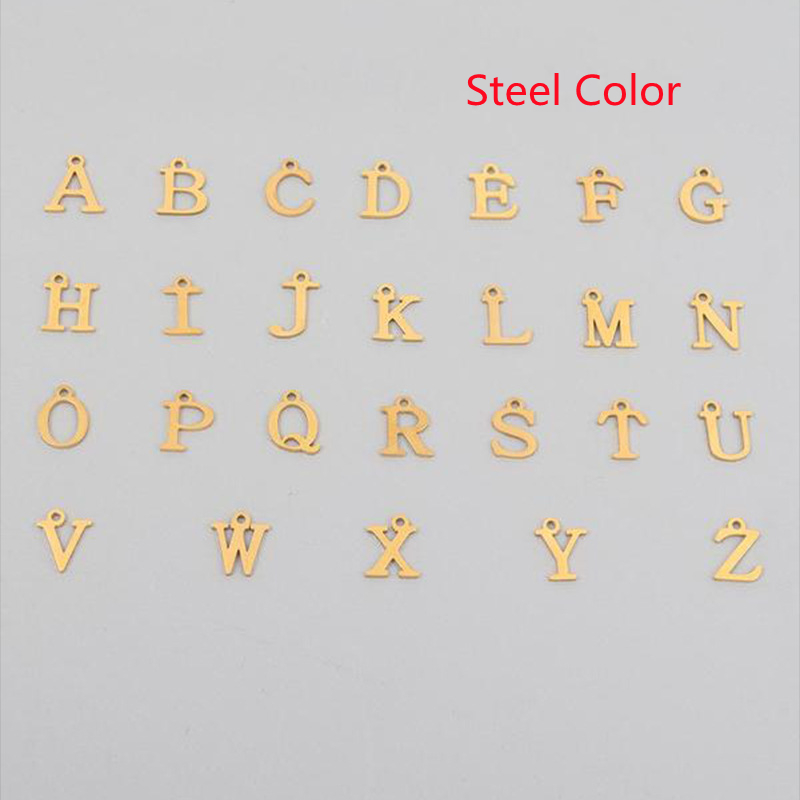 Stylish European and American 26 Letter Necklace with Stainless Steel Clip Chain and Imitation Pearl Pendant for Men and Women