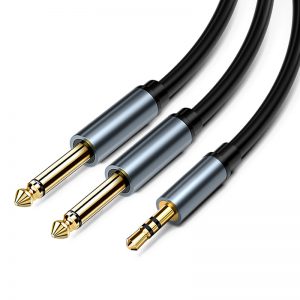 3.5 to 6.5 Audio Cable - Dual-Core Male-to-Male Cable for Computer, Mobile Phone, Mixer & Power Amplifier