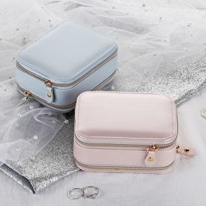 Elegant Zipper Leather Jewelry Box for Secure Storage Solutions