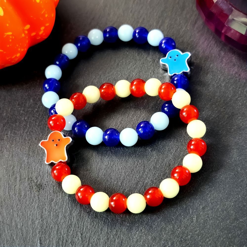 Luminous Day Of The Dead Bracelet - Glass Beaded Halloween Accessory - Image 5