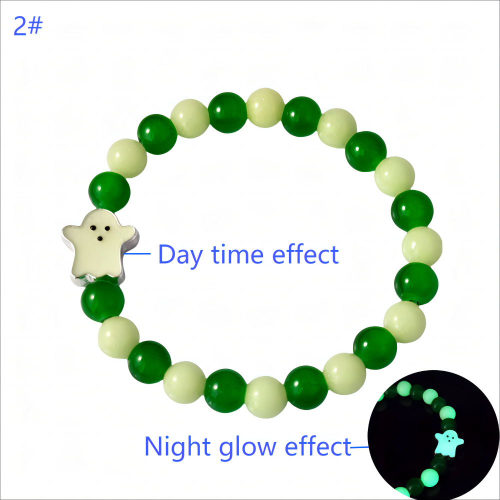 Luminous Day Of The Dead Bracelet - Glass Beaded Halloween Accessory - Image 8