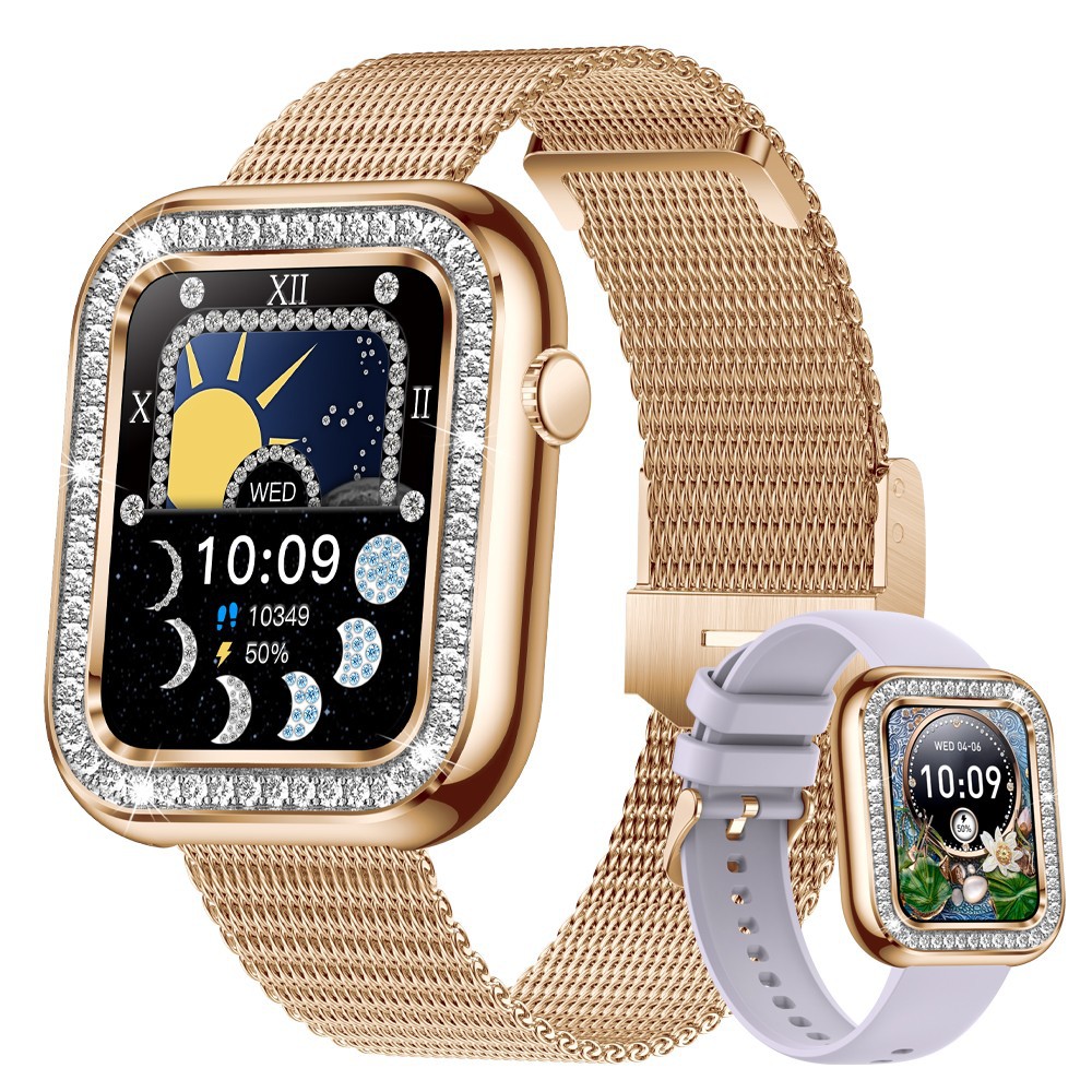 Stylish Square Women's Smart Wristwatch with Diamonds - Waterproof and Chic - Image 14