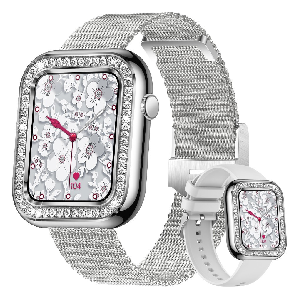 Stylish Square Women's Smart Wristwatch with Diamonds - Waterproof and Chic - Image 15