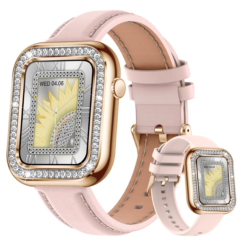 Stylish Square Women's Smart Wristwatch with Diamonds - Waterproof and Chic - Image 16