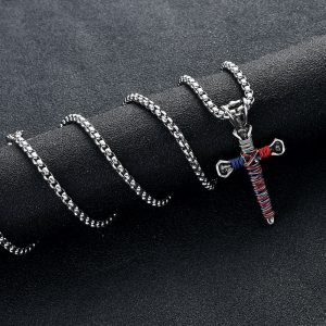 Men's Bold Nail Cross Pendant Necklace - Unique Statement Jewelry