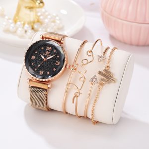 Stylish Women's Starry Sky Watch with Magnet Buckle | Roman Numeral Bracelet Gift