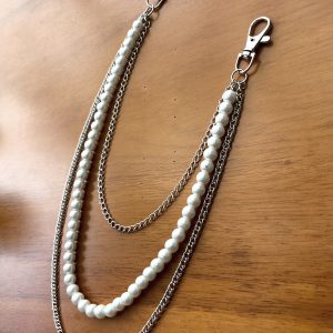 Pearl Phants Zipper Belt Jeans Skirt Shaped Accessory with Stylish Waist Chain