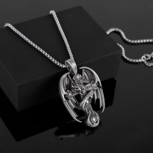 Men's Retro Stainless Steel Pendant Necklace Sweater Chain for Trendy Style