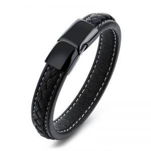 Stylish Black Titanium Steel Bracelet for Modern Elegance