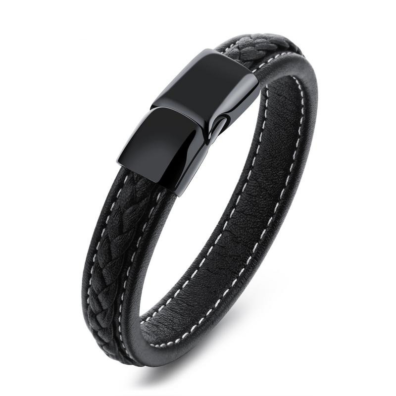 Stylish Black Titanium Steel Bracelet for Modern Elegance