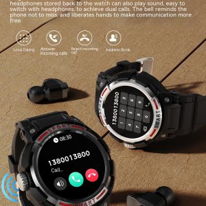 2-in-1 Smart Watch and TWS Bluetooth Headset GT100 with Dual Call and 128m Memory