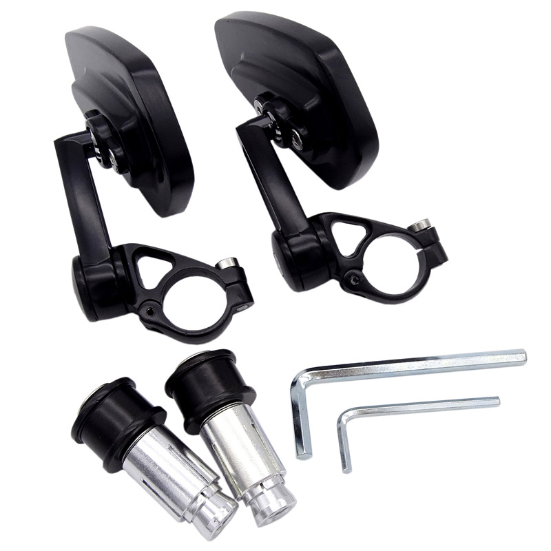 CNC Handlebar Rearview Modified Reversing Reflector with Stylish White Glass - Image 2