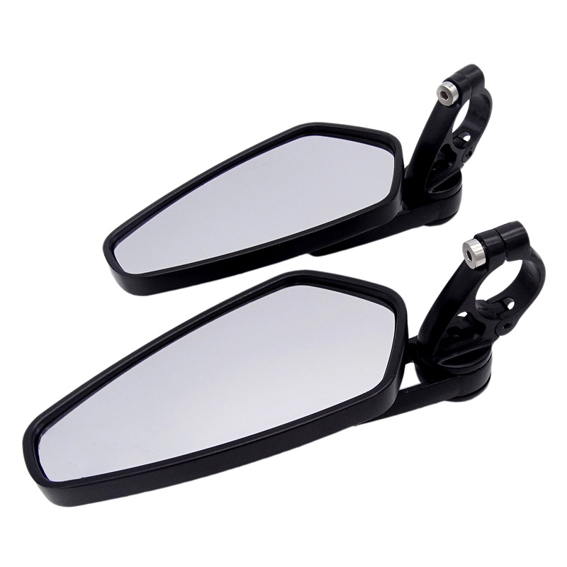 CNC Handlebar Rearview Modified Reversing Reflector with Stylish White Glass - Image 3