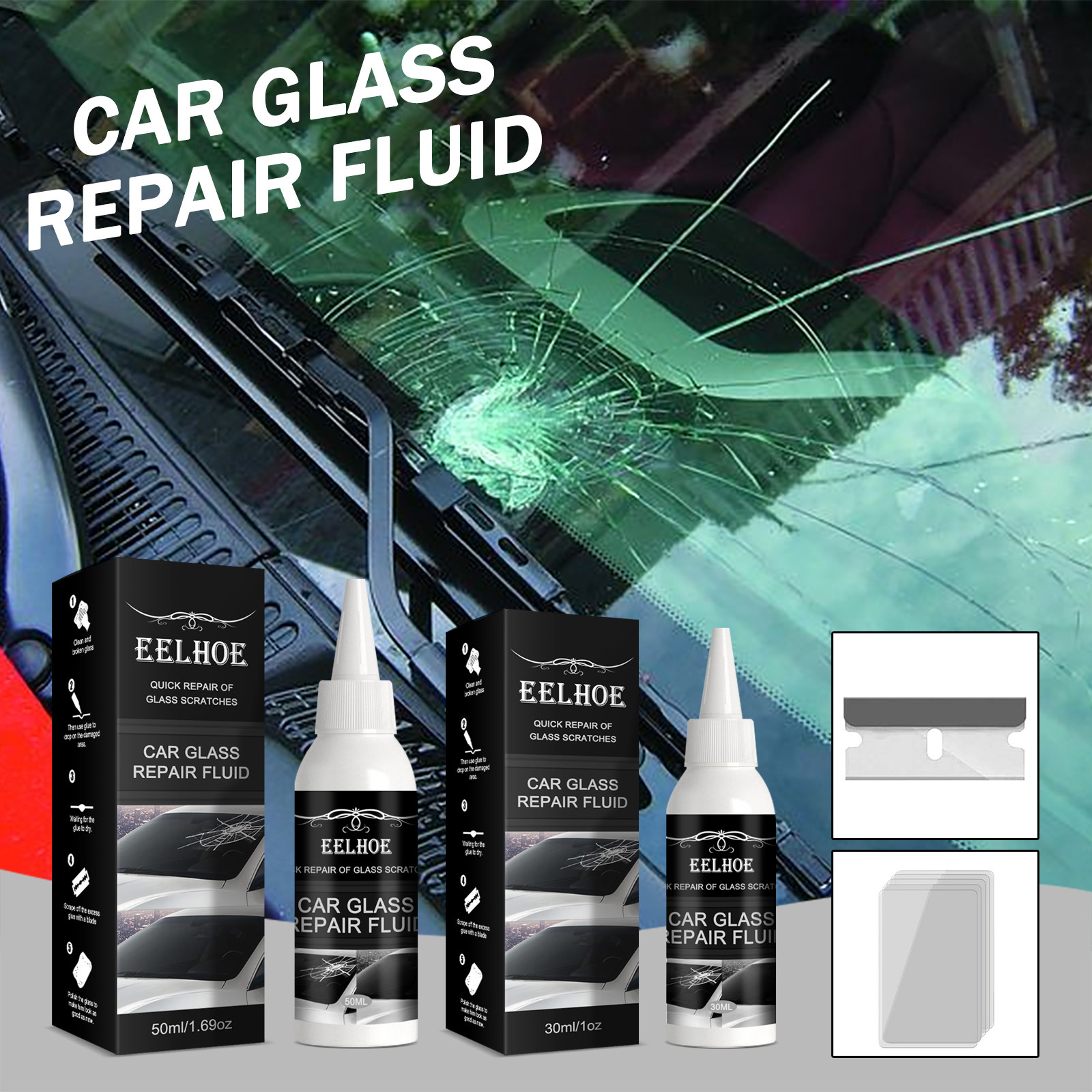 Car Windshield Crack Repair Adhesive - Fast & Effective Solution