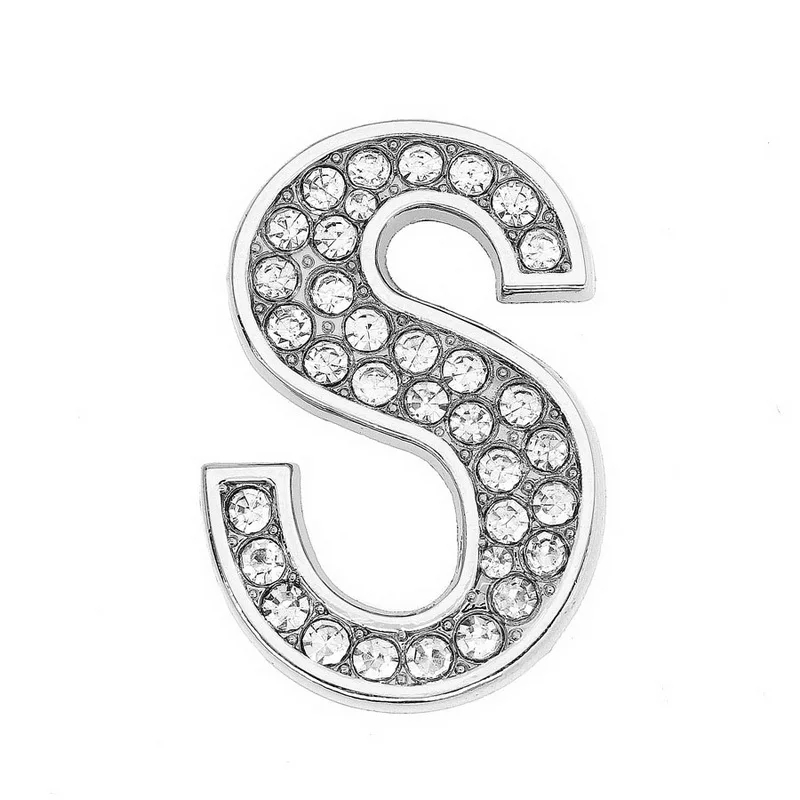 30mm Chrome Color White Diamond Letters Pet Collar Accessories with Scattered Beads - Image 12