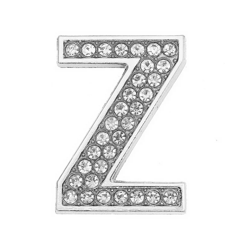 30mm Chrome Color White Diamond Letters Pet Collar Accessories with Scattered Beads - Image 26