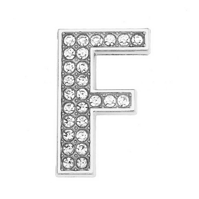 30mm Chrome Color White Diamond Letters Pet Collar Accessories with Scattered Beads - Image 32