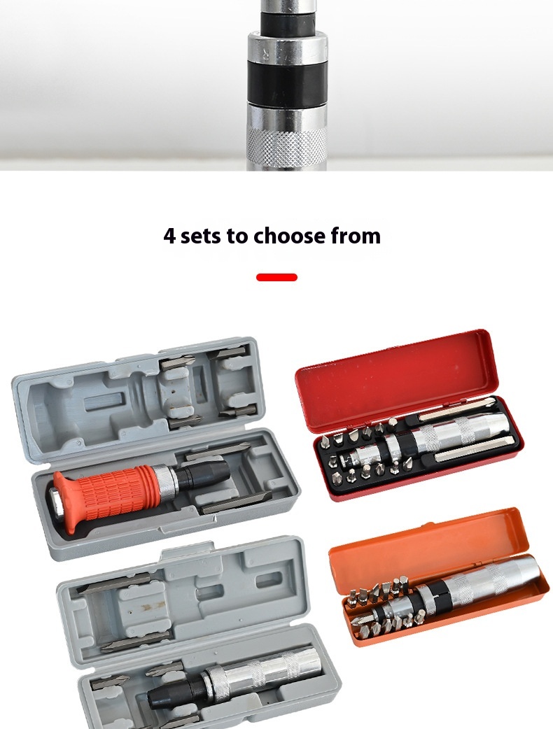 14-Piece Impact Screwdriver Head Set for Machine Repair - Chrome Vanadium Steel Tools in Iron Box - Image 4