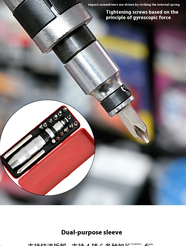 14-Piece Impact Screwdriver Head Set for Machine Repair - Chrome Vanadium Steel Tools in Iron Box - Image 6