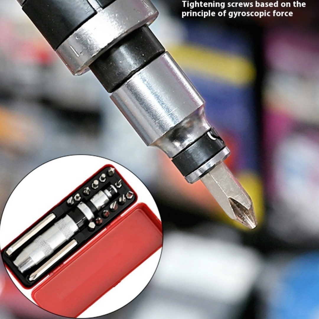 14-Piece Impact Screwdriver Head Set for Machine Repair - Chrome Vanadium Steel Tools in Iron Box - Image 8