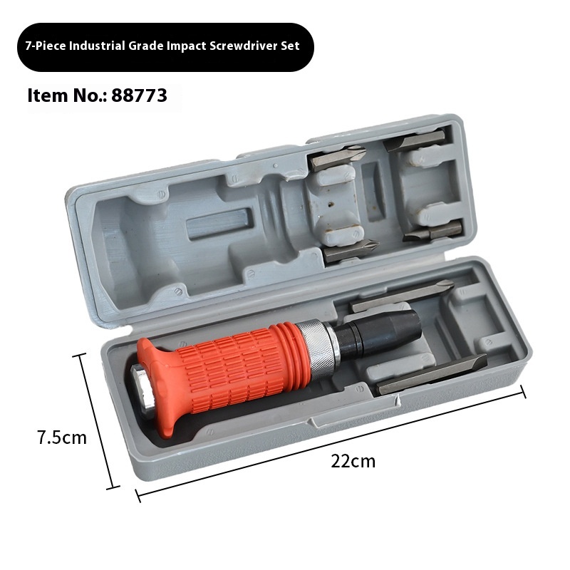 14-Piece Impact Screwdriver Head Set for Machine Repair - Chrome Vanadium Steel Tools in Iron Box - Image 10