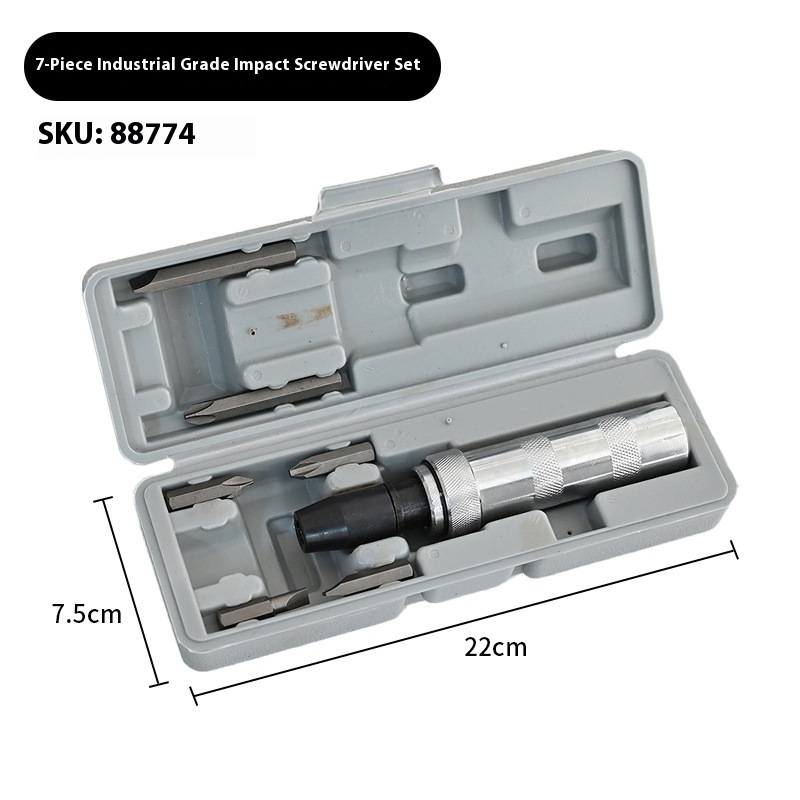 14-Piece Impact Screwdriver Head Set for Machine Repair - Chrome Vanadium Steel Tools in Iron Box - Image 11