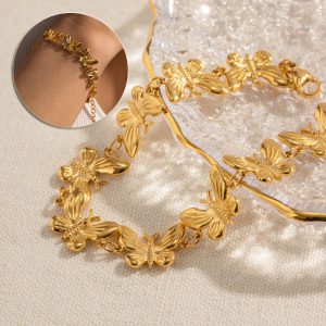 Stylish All-Match Europe and America Cross-Border Stainless Steel Butterfly Bracelet for Women - Luxury Dainty Jewelry