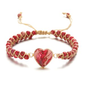 Handcrafted Woven Love Stone Bracelet - Unique Handmade Jewelry Accessory