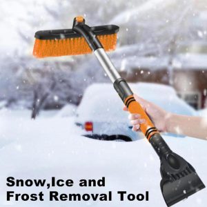 Detachable Car Cleaning Brush & Ice Scraper - Extendable Snow Shovel with Foam Handle for Auto Windshield & Dust Removal