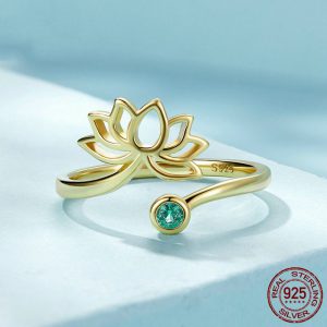 Elegant Simple Lotus Ring in 925 Sterling Silver - Timeless Jewelry