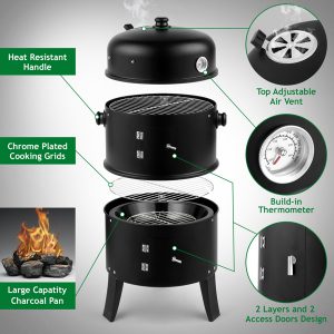 Premium Black Smoked Charcoal Oven for Perfect Grilling and Cooking