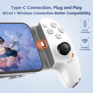 Type-C Wired Bluetooth Controller for Android, iOS, PC & PS Gaming Streaming