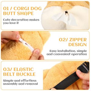 Soft Adorable Corgi Butt Tissue Box Cover - Creative Storage Pouch for Car & Home