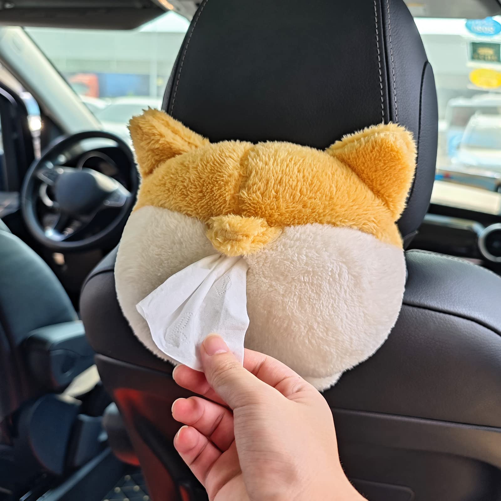 Soft Adorable Corgi Butt Tissue Box Cover - Creative Storage Pouch for Car & Home - Image 8
