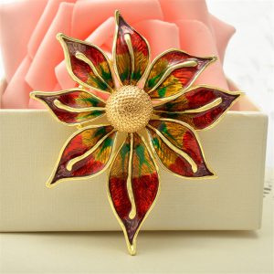 Luxurious Colorful Glazed Flower Brooch - Elegant Accessory for Any Occasion