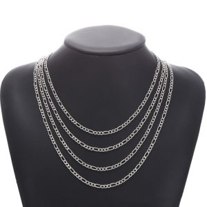 Premium Stainless Steel Titanium Figaro Jewelry Chain - Durable & Stylish