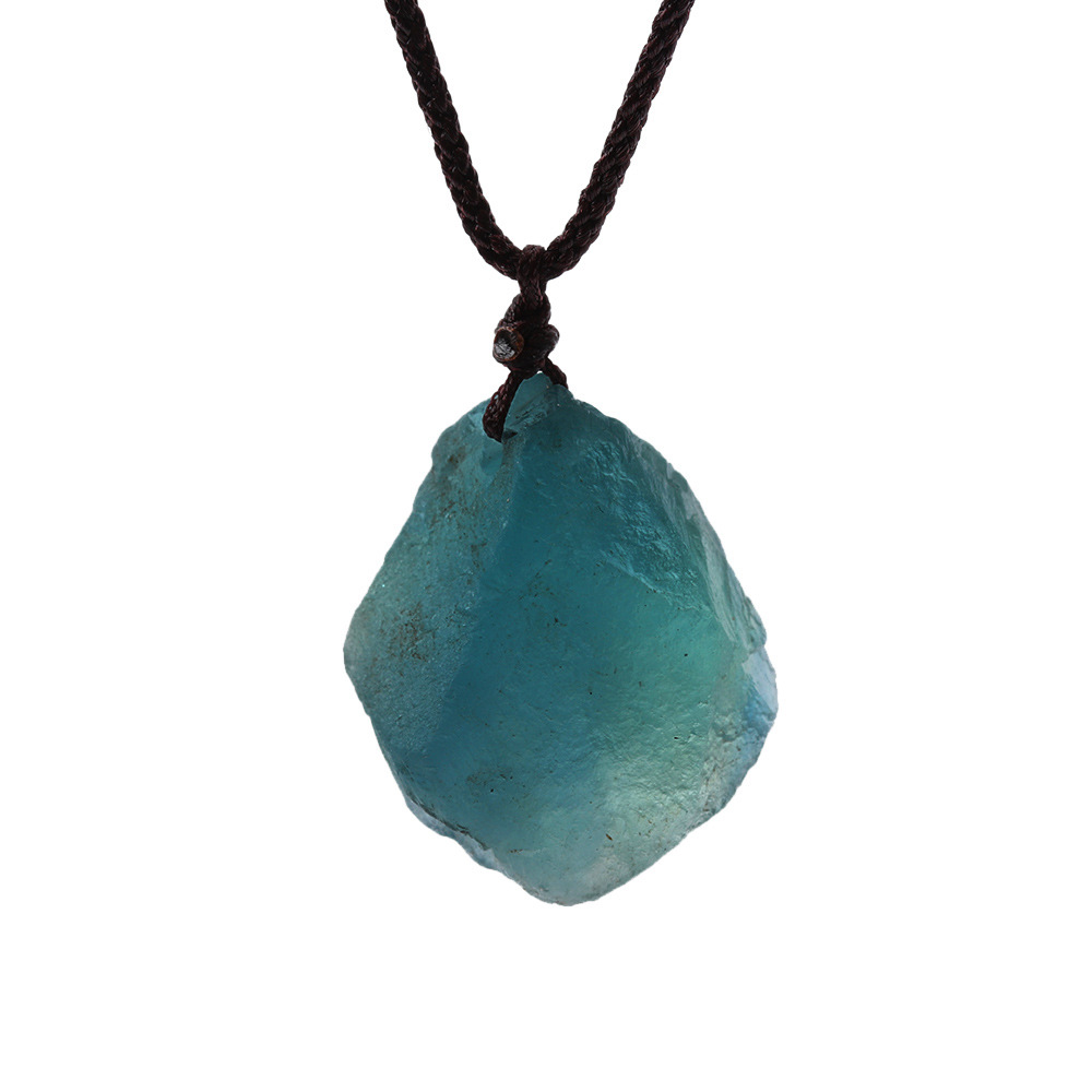 Natural Quartz Stone Necklace with Fluorite Pendant - Gemstone Clarity - Image 6