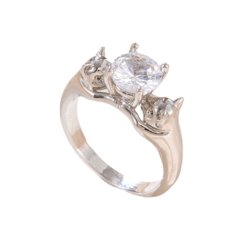 Copper Diamond-studded Kitten Ball Ring - Eco-Friendly Jewelry Option - Image 5