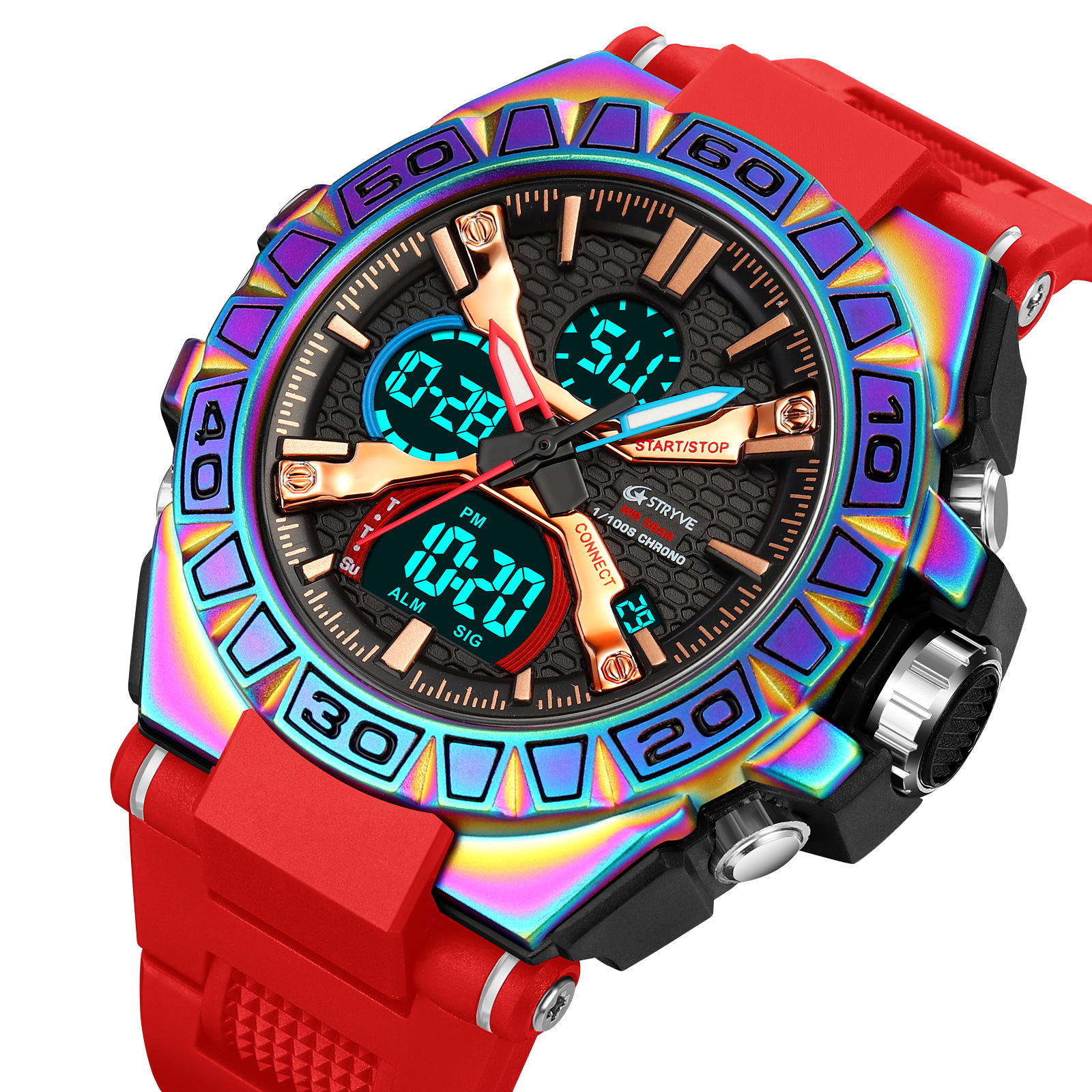 Vibrant Waterproof Luminous Electronic Sports Watch - Multifunctional Student Timepiece - Image 5