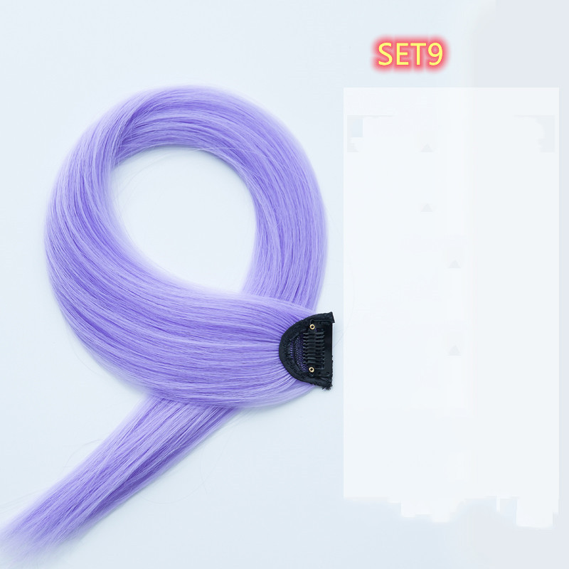 Gradient Color Straight Hair Extension - High Temperature Silk Curly Style - Image 2