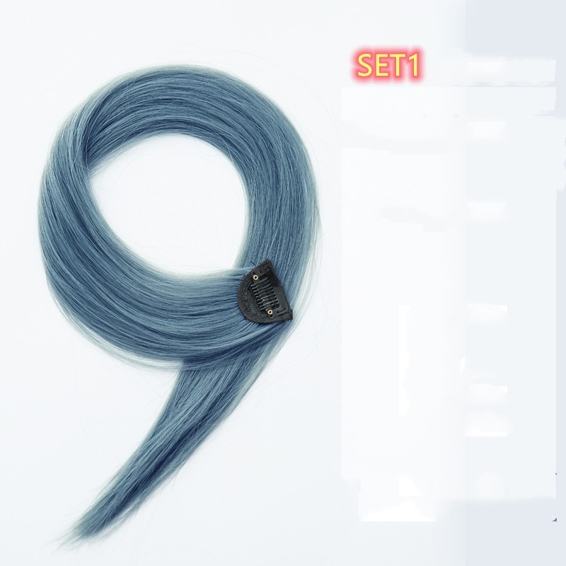 Gradient Color Straight Hair Extension - High Temperature Silk Curly Style - Image 12