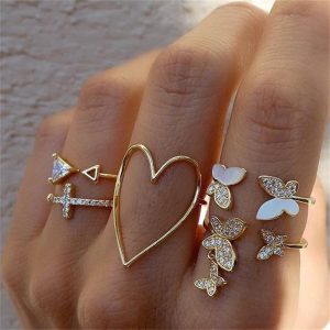 Stylish Golden Combination Knuckle Ring - Trendy Fashion Accessory